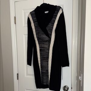 Elegant Black and Gray Women's Sweater Dress